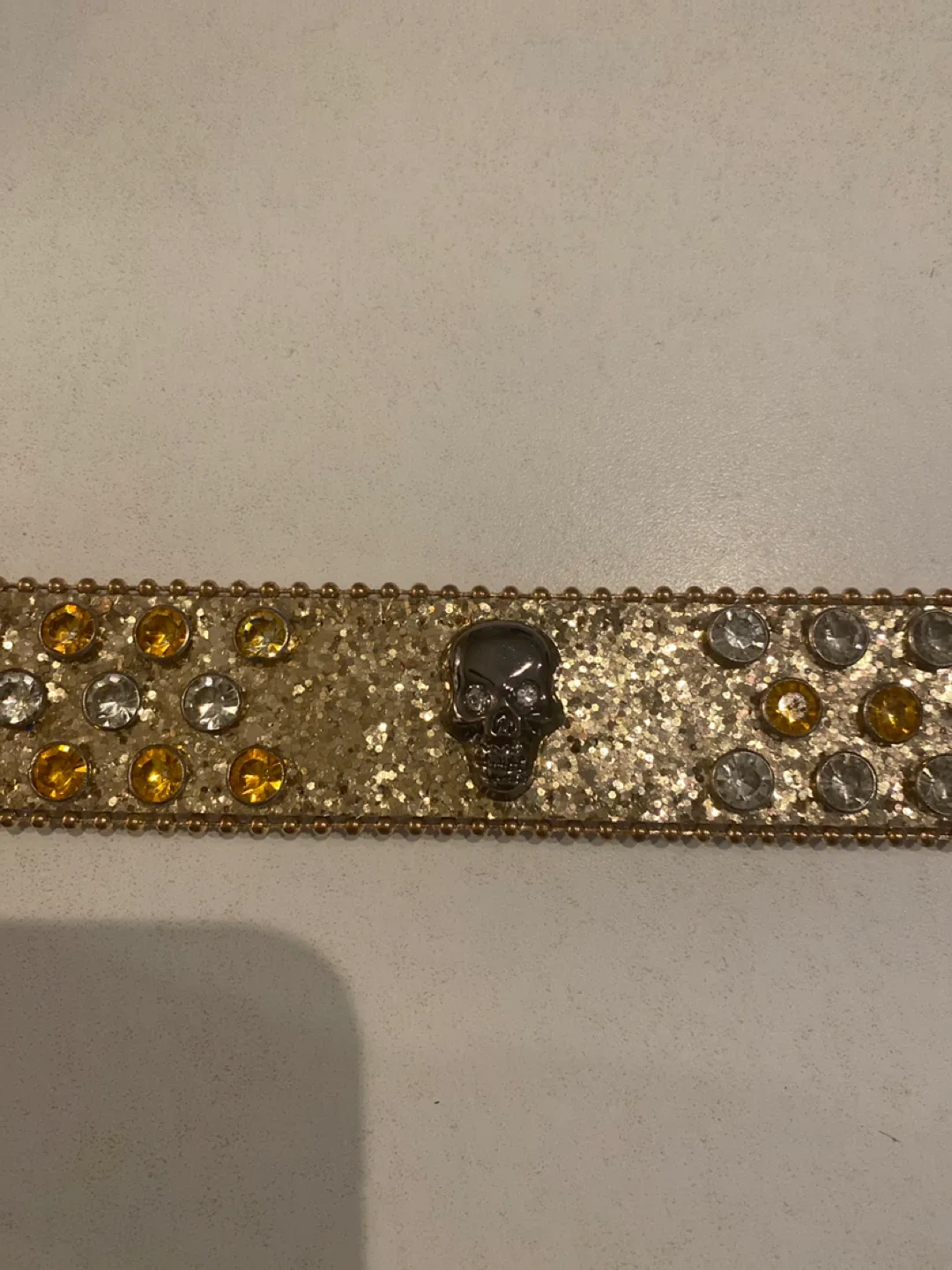 Gold Skull Rhinestone Belt image indicator(4)