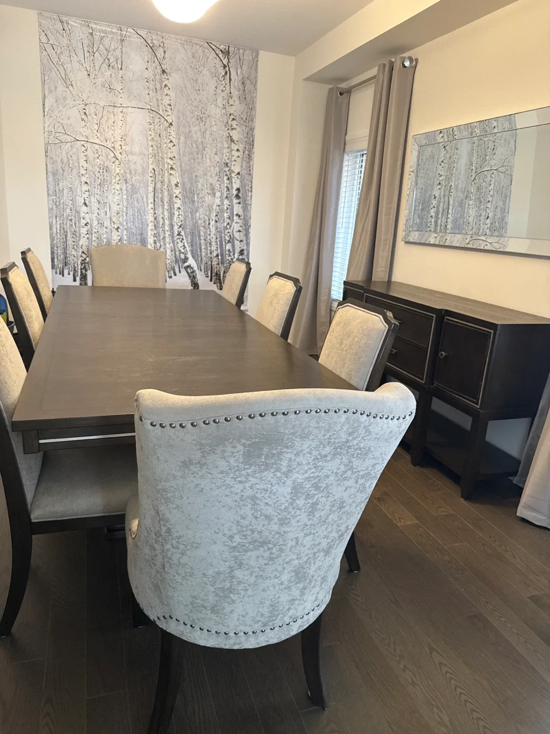 Dining Table with 8 Chairs and a buffet thumbnail