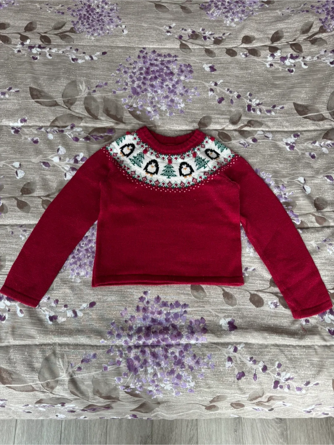 Jingles & Joy Red Holiday Sweater - Size M (5-6)