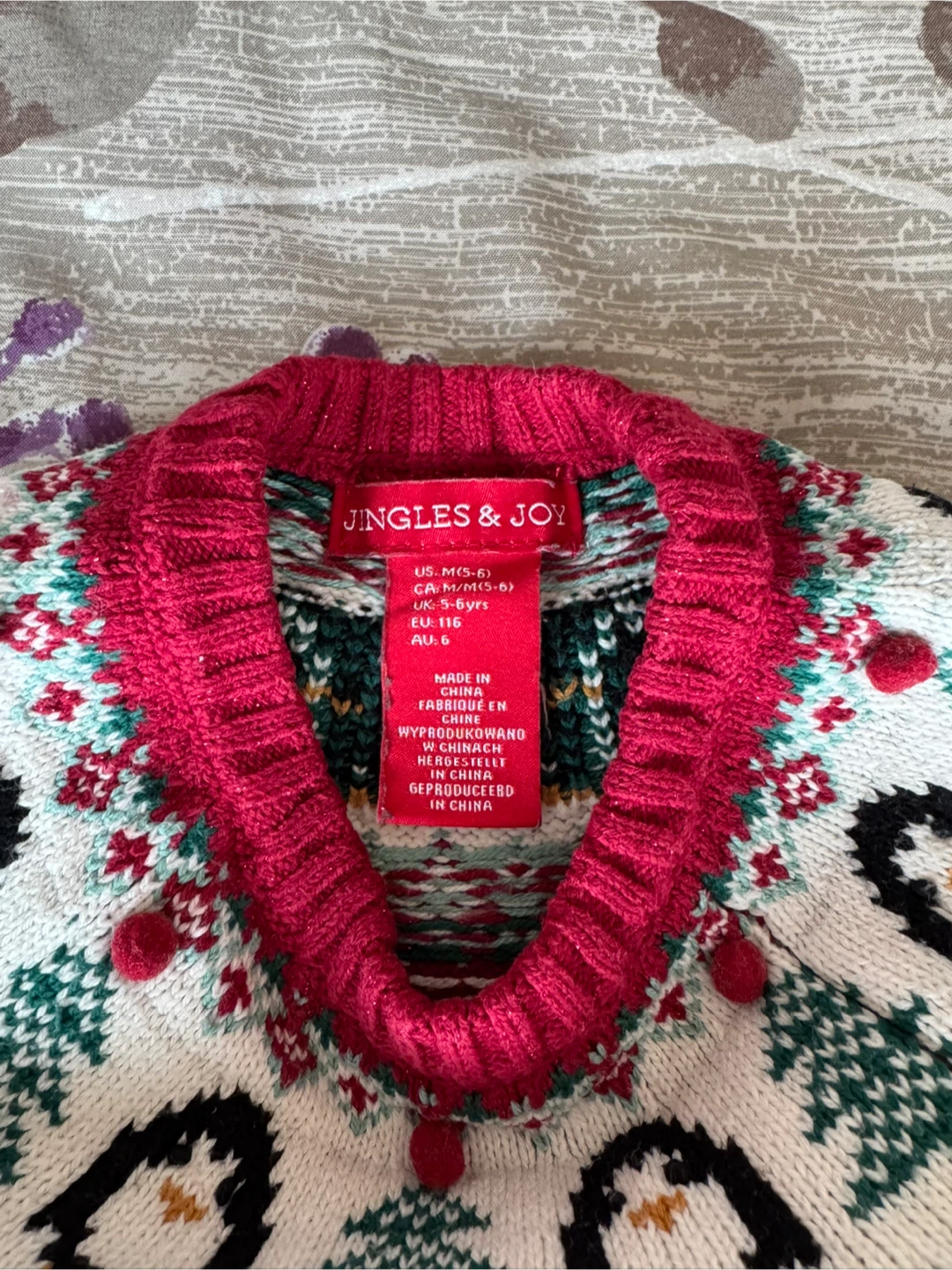 Jingles & Joy Red Holiday Sweater - Size M (5-6) - photo 3