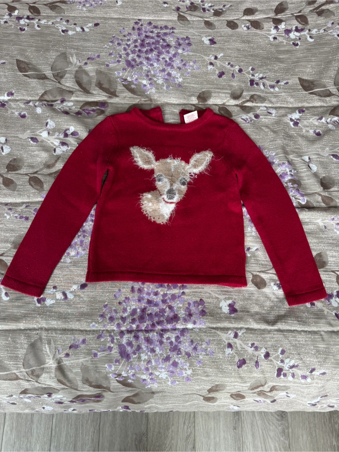 Cynthia Rowley Girls Red Deer Sweater - Size 3