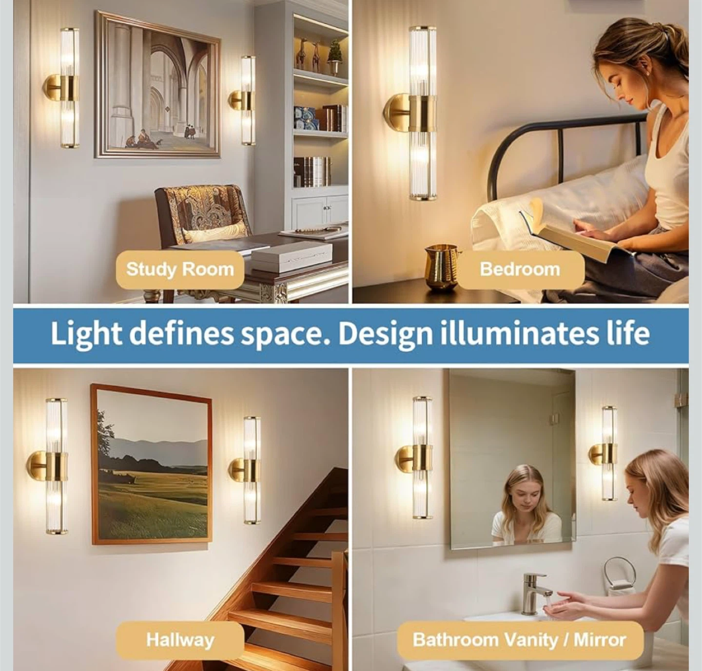 Modern Crystal Wall Sconce Lighting Fixture - photo 2