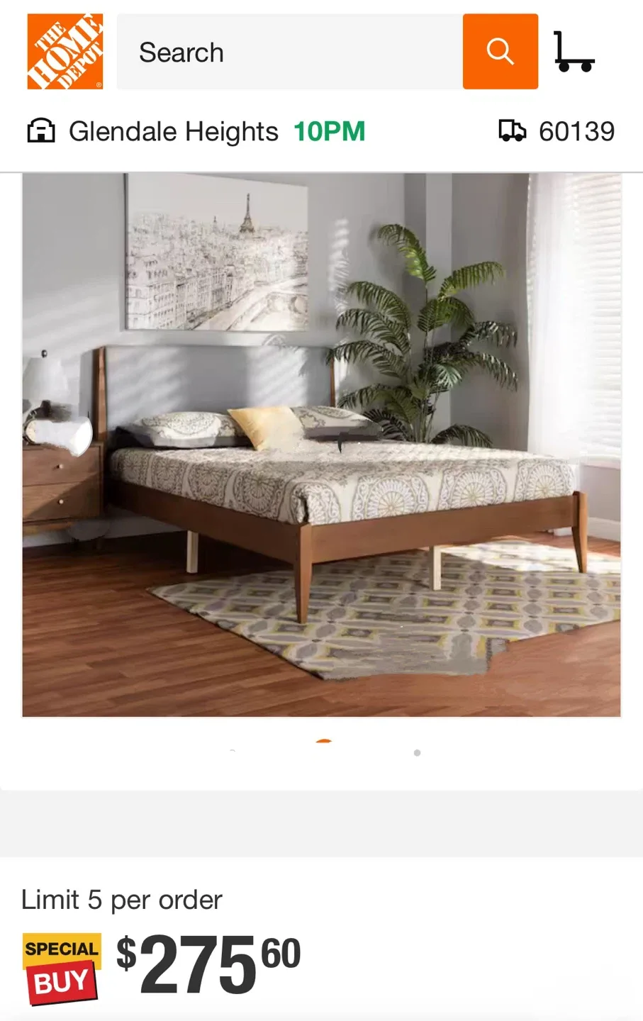 New Full Size Solid Wood Mid Century Modern Platform Bed image indicator(2)