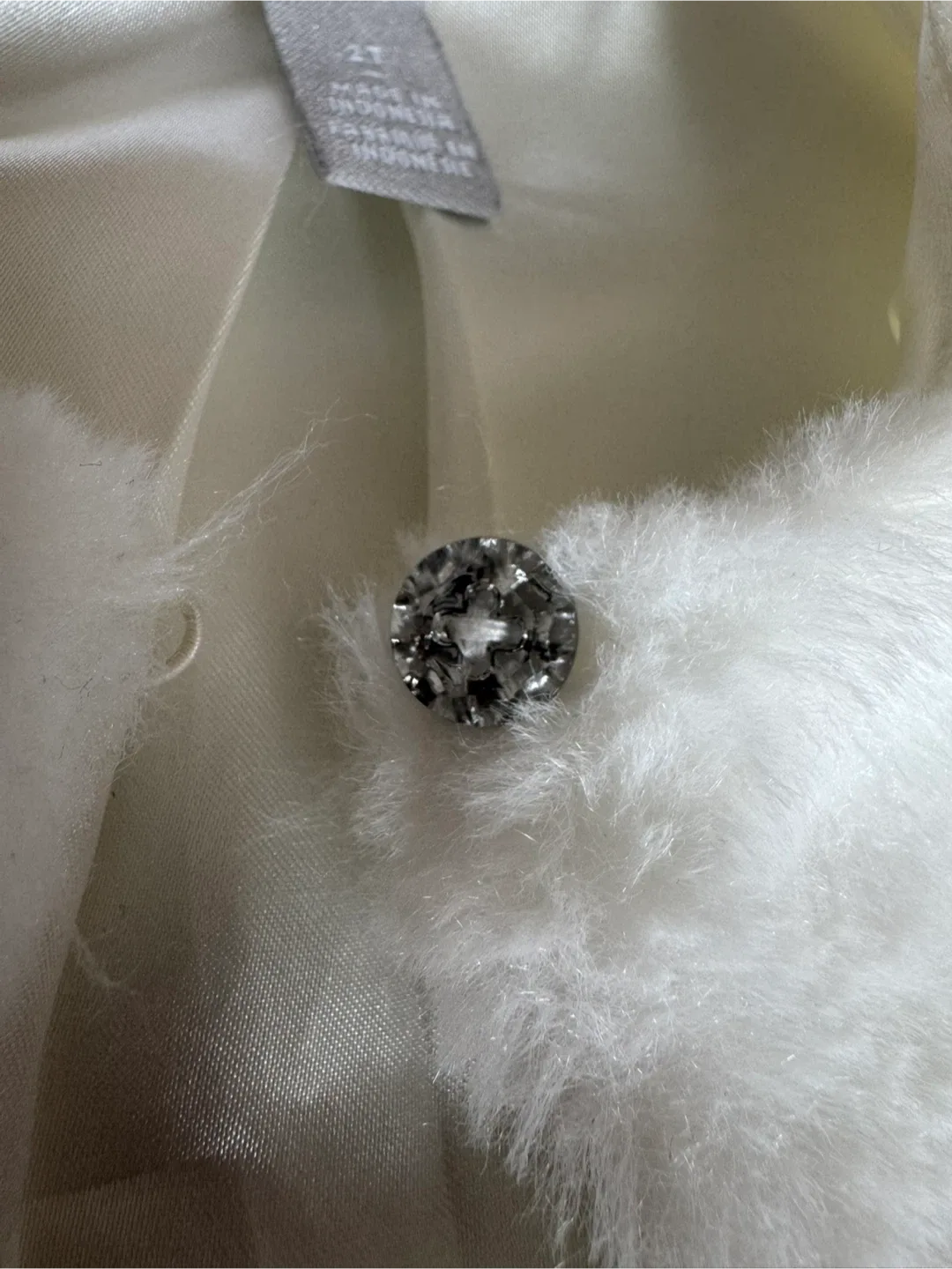 The Children's Place White Faux Fur Bolero - Size 2T image indicator(4)