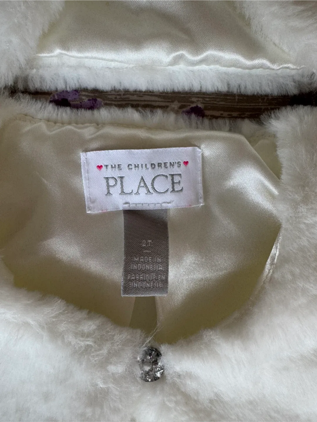The Children's Place White Faux Fur Bolero - Size 2T image indicator(3)