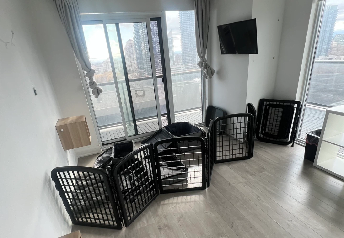 Used 8 Panel Foldable Pet Playpen With Gate - photo 4