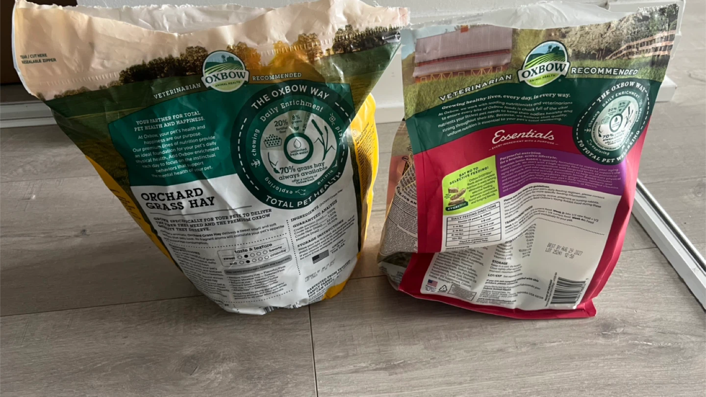 Oxbow Orchard Grass Hay & Senior Rabbit Food (not full) - photo 2