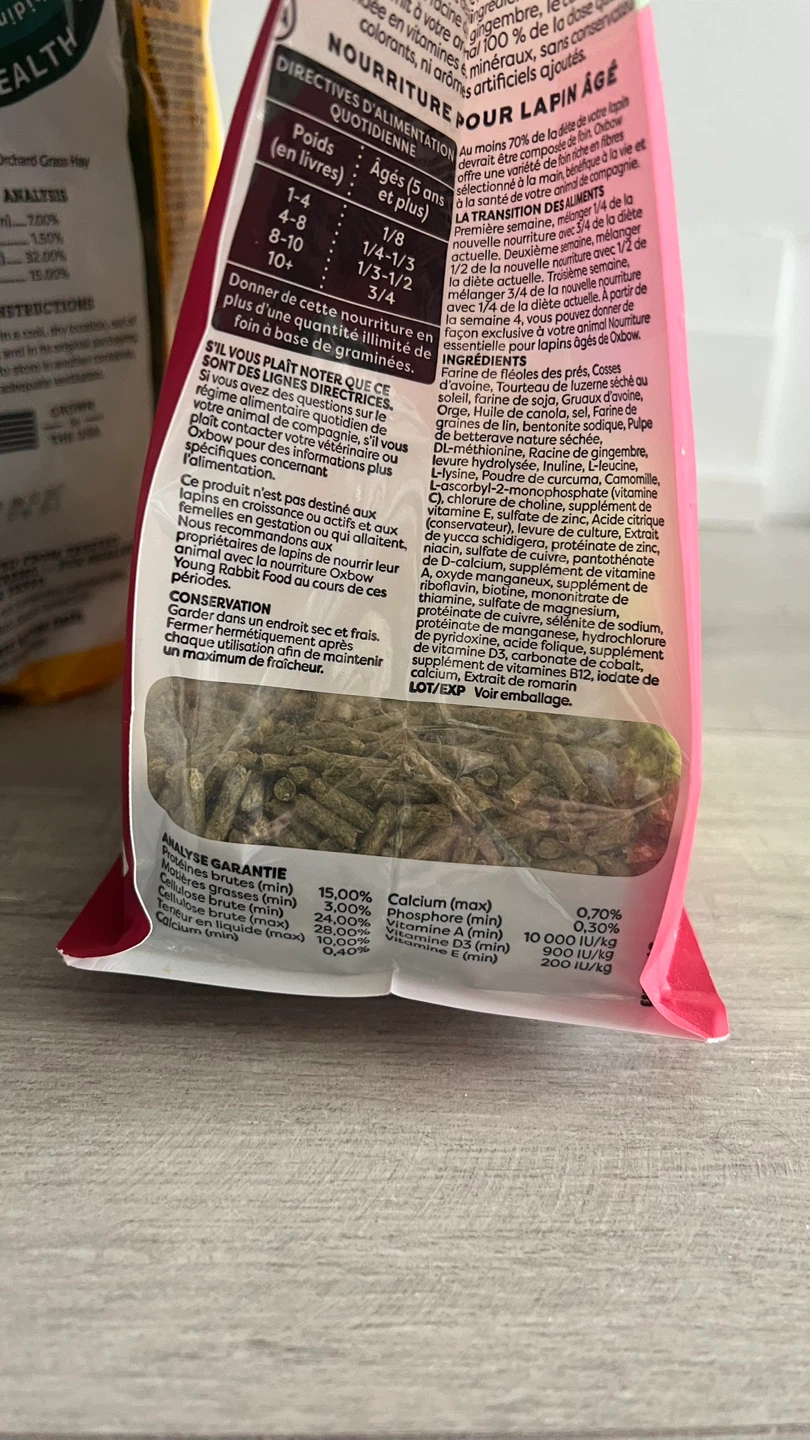 Oxbow Orchard Grass Hay & Senior Rabbit Food (not full) - photo 3
