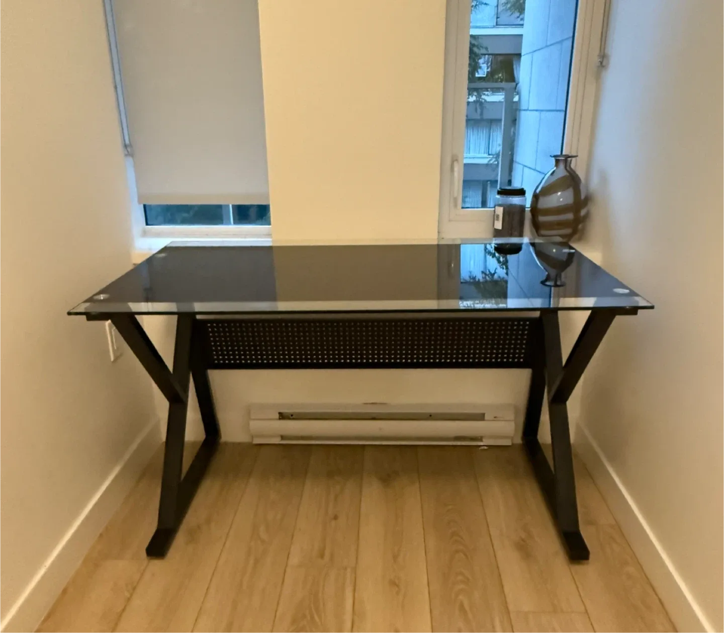 Black Glass Top Desk