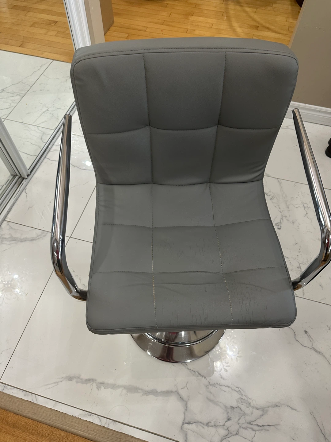 2 Grey Adjustable Height Bar Stools