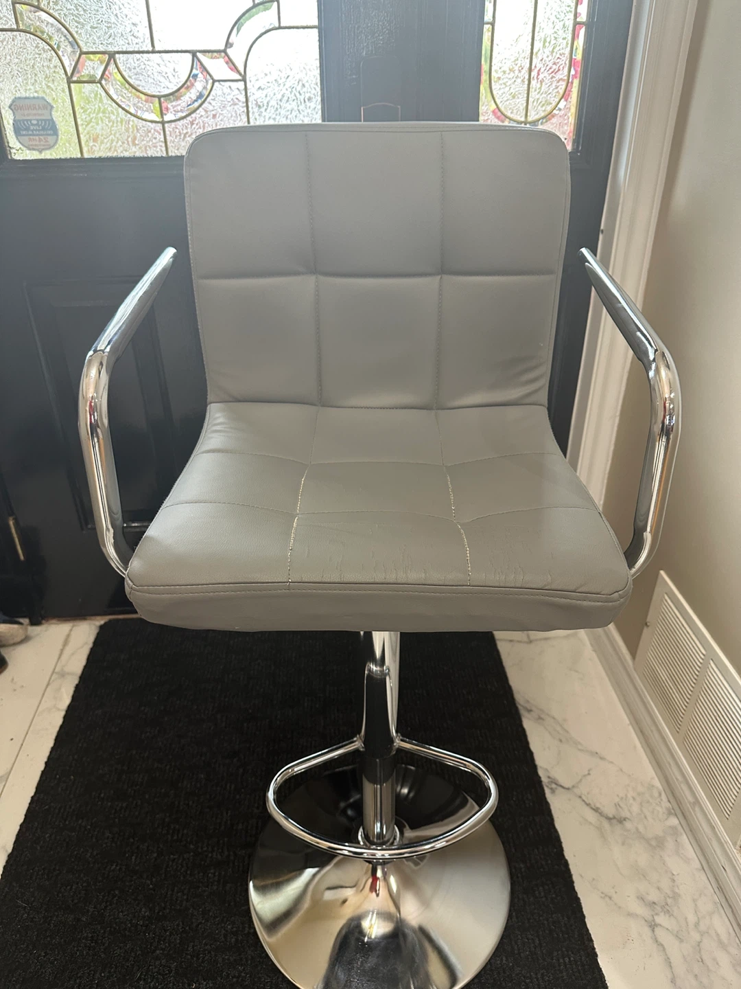 2 Grey Adjustable Height Bar Stools - photo 2