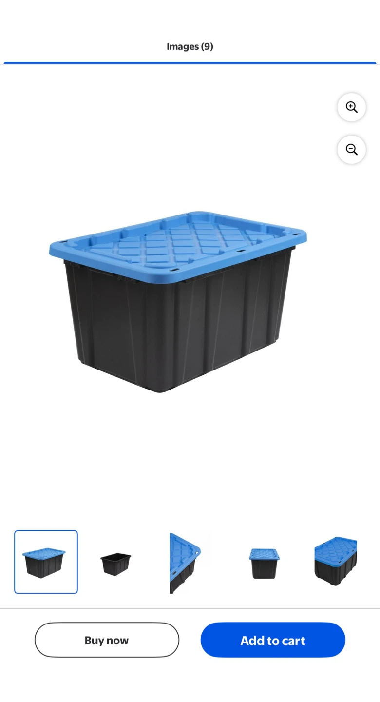 Black and Blue Storage Container