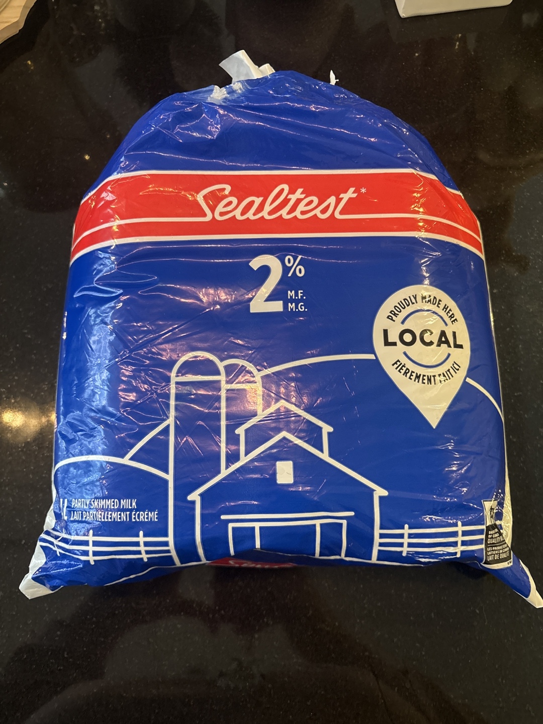 Sealed Sealtest 2% Milk Bag