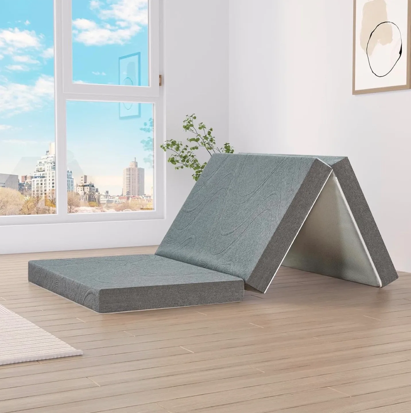 Folding Mattress Tri-Fold - Grey thumbnail