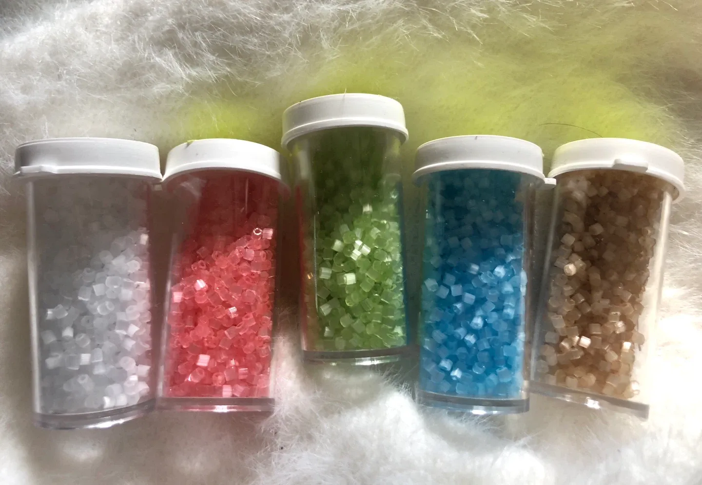Seed Beads in Clear Containers - Craft Supplies