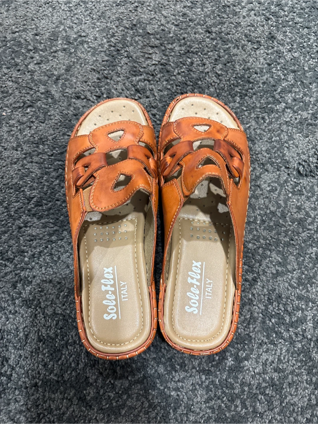 Walking on cloud Solo-Flex Italy Brown Leather Sandals