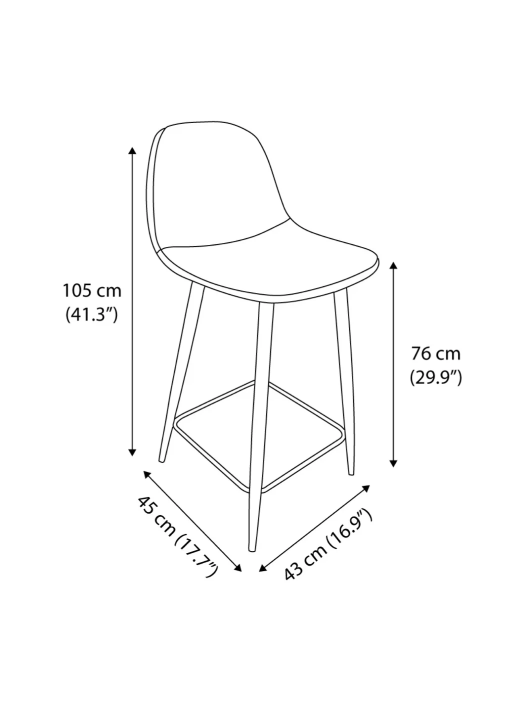 Set of 4 Black Bar Stools - photo 3