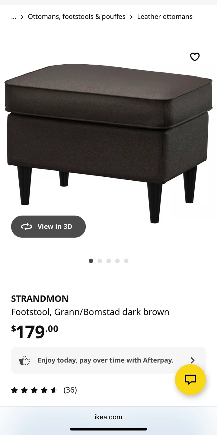 IKEA leather footstool. Dark brown color - photo 4