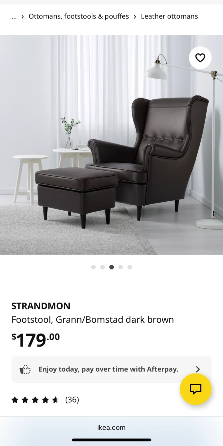 IKEA leather footstool. Dark brown color - photo 5