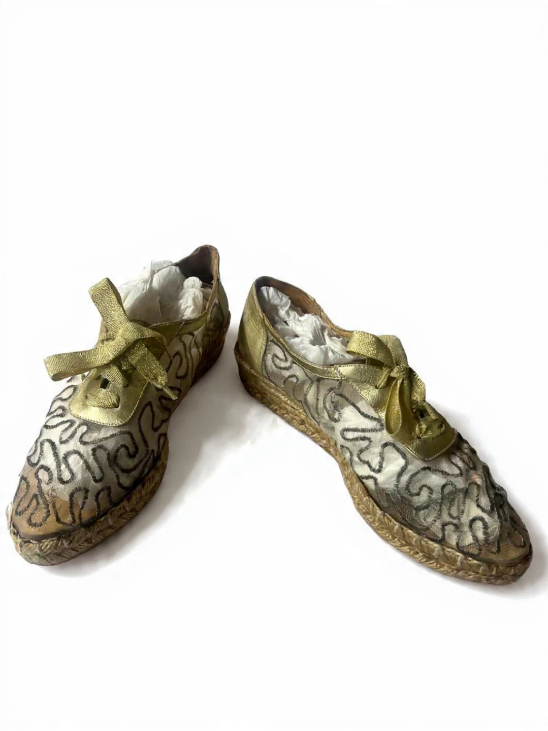 Gold Espadrille Sneakers, Stuart Weitzman - photo 2