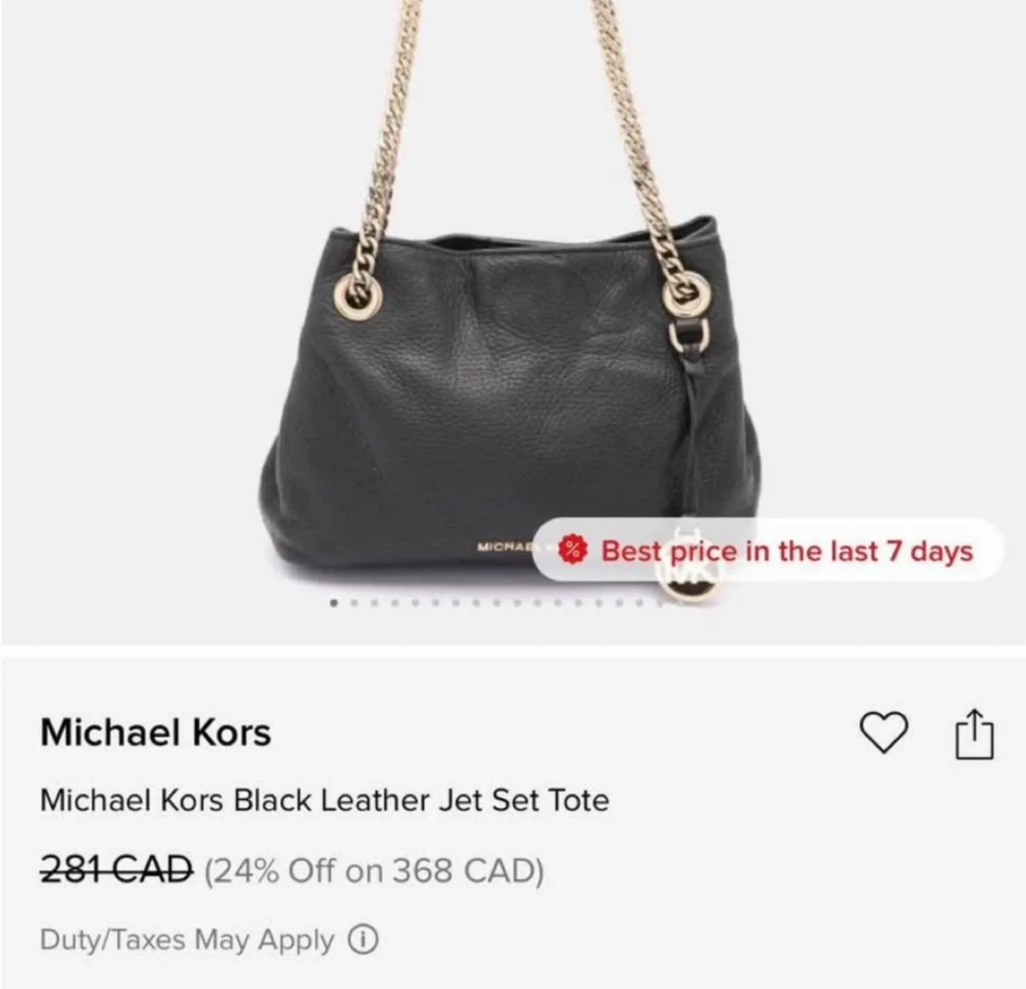 Michael Kors Black Leather Jet Set Tote image indicator(5)
