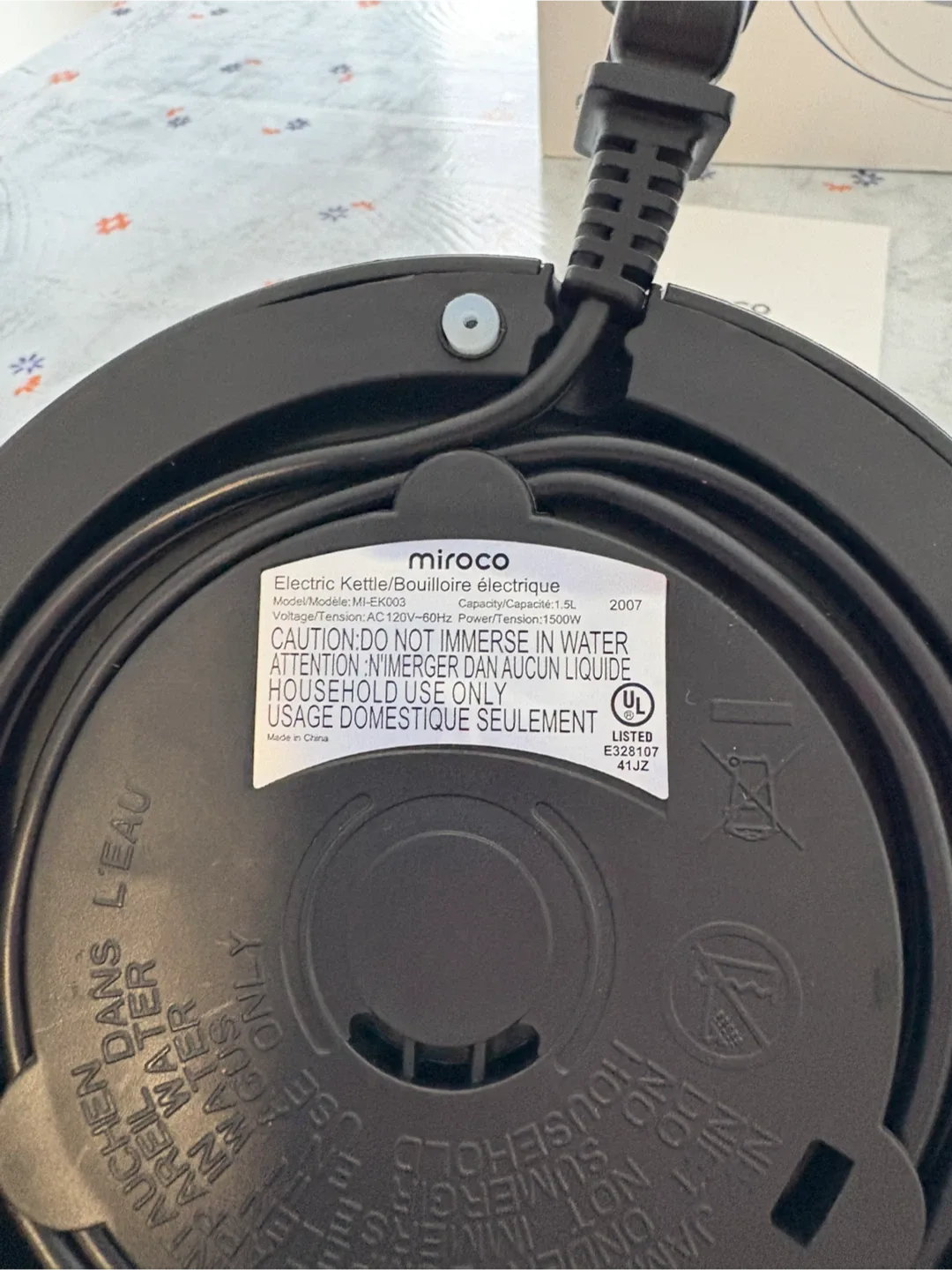 Brand New Miroco Electric Kettle – 1.5L, 1500W image indicator(4)