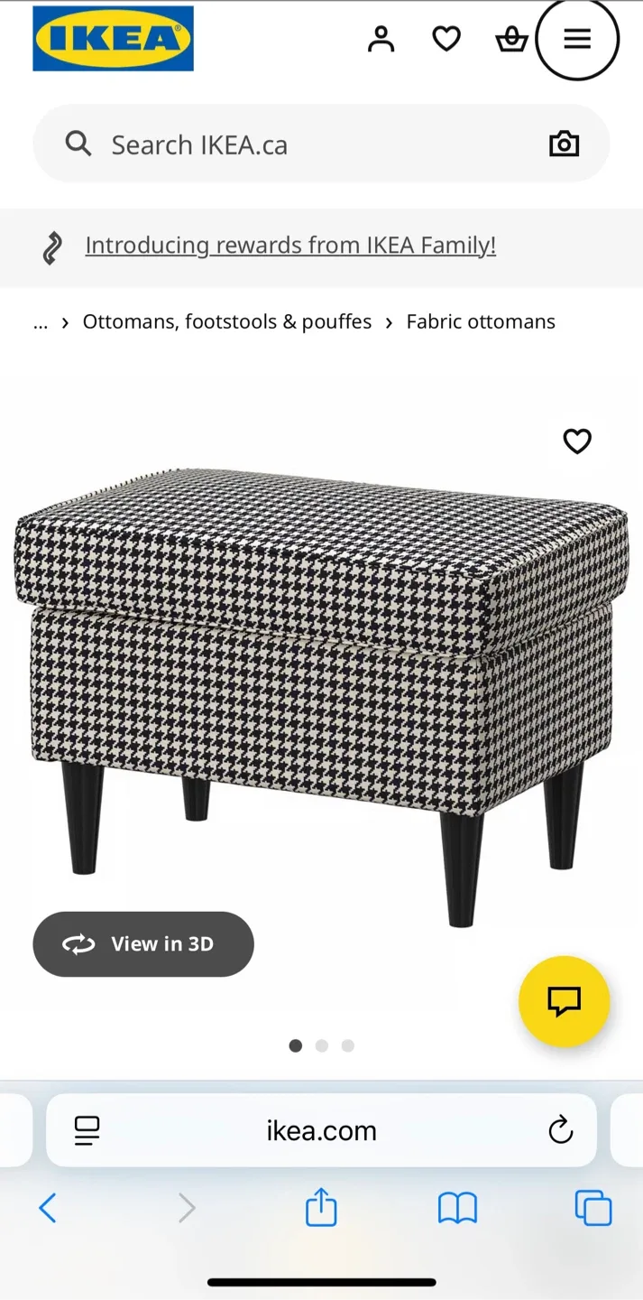 IKEA Footstool. black/beige image indicator(5)