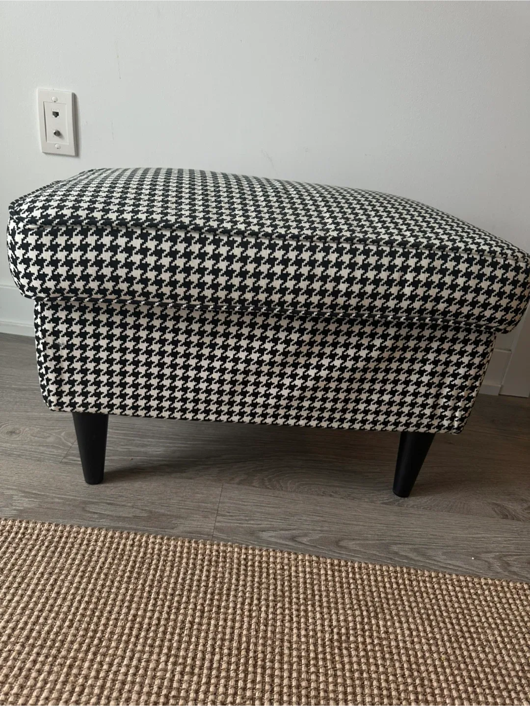 IKEA Footstool. black/beige image indicator(2)