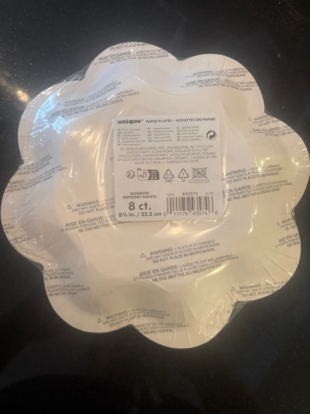 Unique Rainbow Birthday Sweets Paper Plates - 8 count image indicator(2)