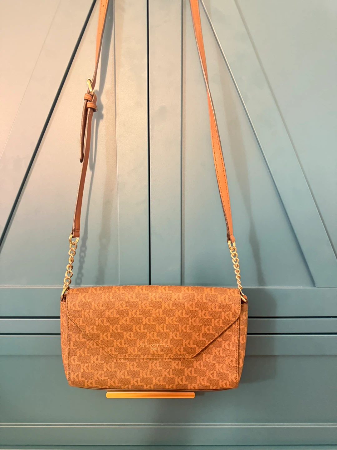 Karl Lagerfeld Brown Monogram Shoulder Bag - photo 5