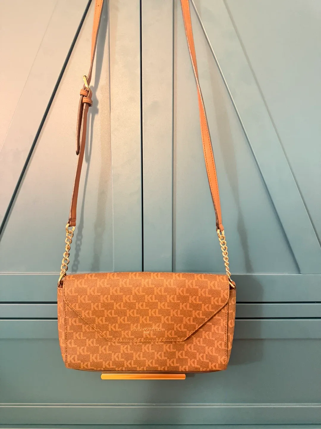 Karl Lagerfeld Brown Monogram Shoulder Bag image indicator(5)