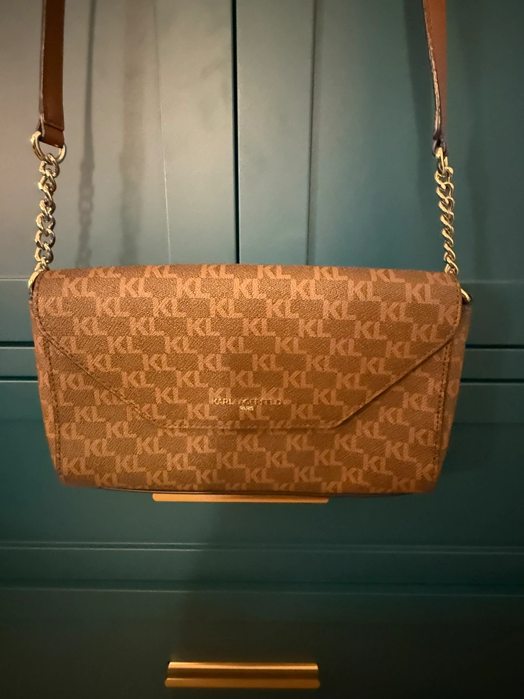Karl Lagerfeld Brown Monogram Shoulder Bag - photo 2