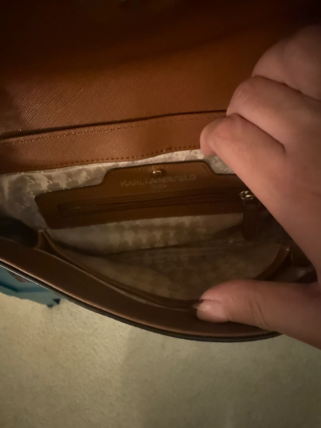 Karl Lagerfeld Brown Monogram Shoulder Bag - photo 4