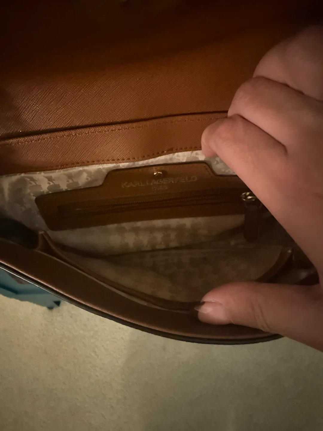 Karl Lagerfeld Brown Monogram Shoulder Bag image indicator(4)