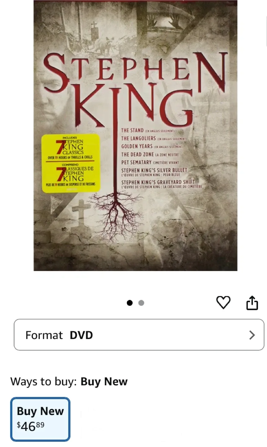 DVD Movie Collection - Stephen King, Horror Classics image indicator(7)