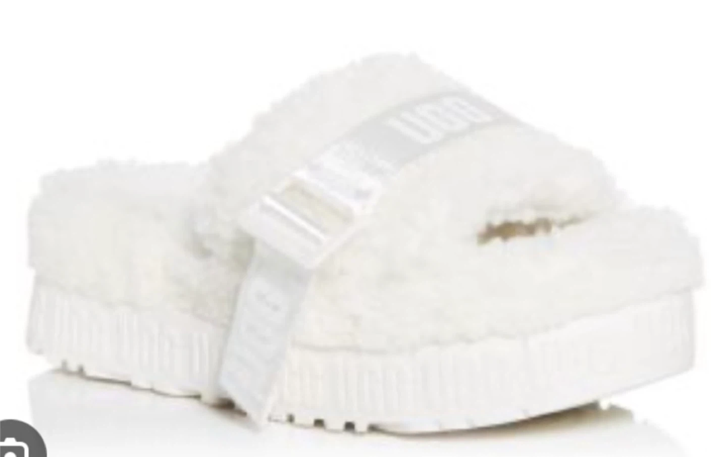 Brand New UGG Fluffita White Slide Platform Sz 8