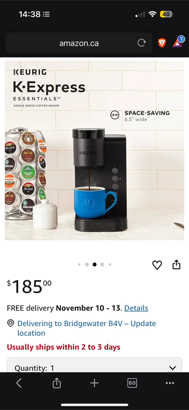 *New* $210 Keurig K-Express Essentials Plus Coffee Maker - Black image indicator(5)