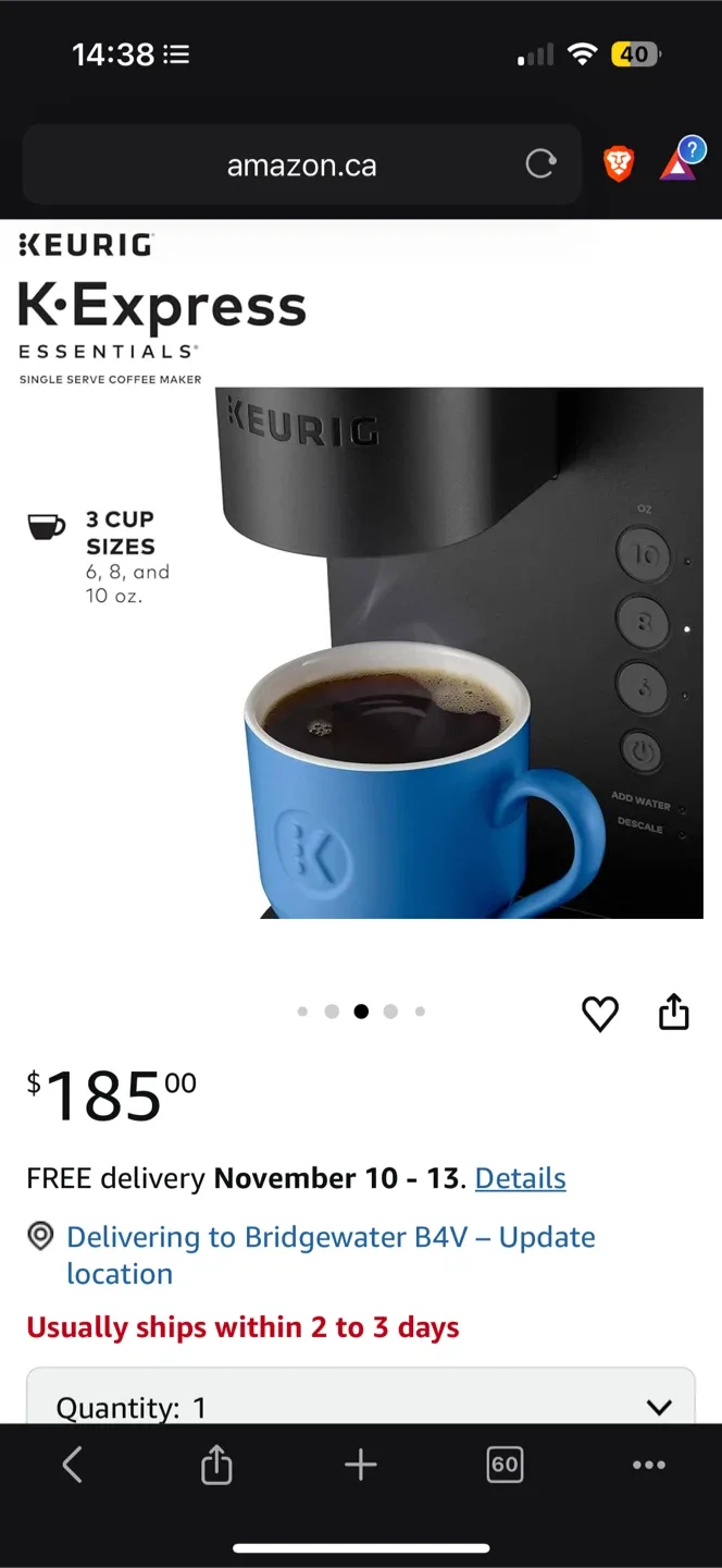 *New* $210 Keurig K-Express Essentials Plus Coffee Maker - Black image indicator(4)