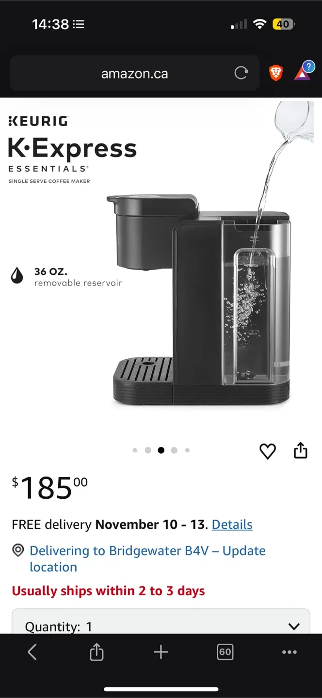 *New* $210 Keurig K-Express Essentials Plus Coffee Maker - Black image indicator(3)