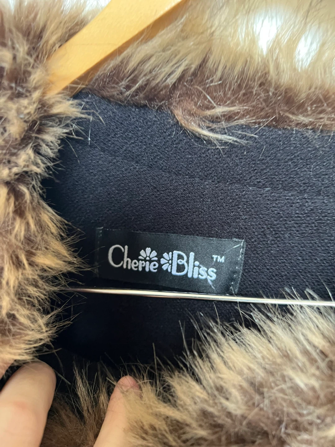 Cherie Bliss Black Poncho with Faux Fur Trim - photo 2