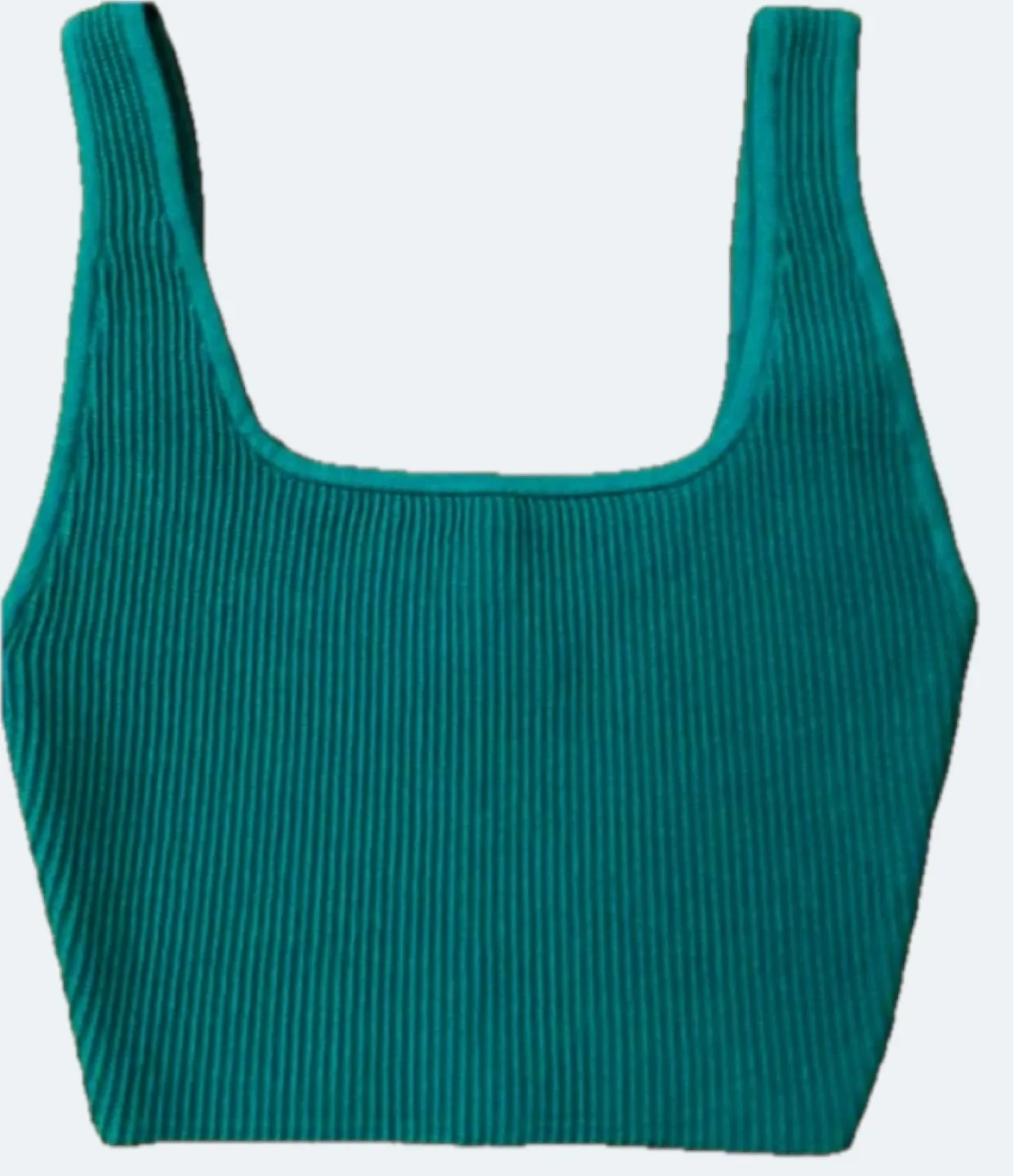 Aritzia Babaton Sculpt Knit Cropped Tank in Teal image indicator(2)