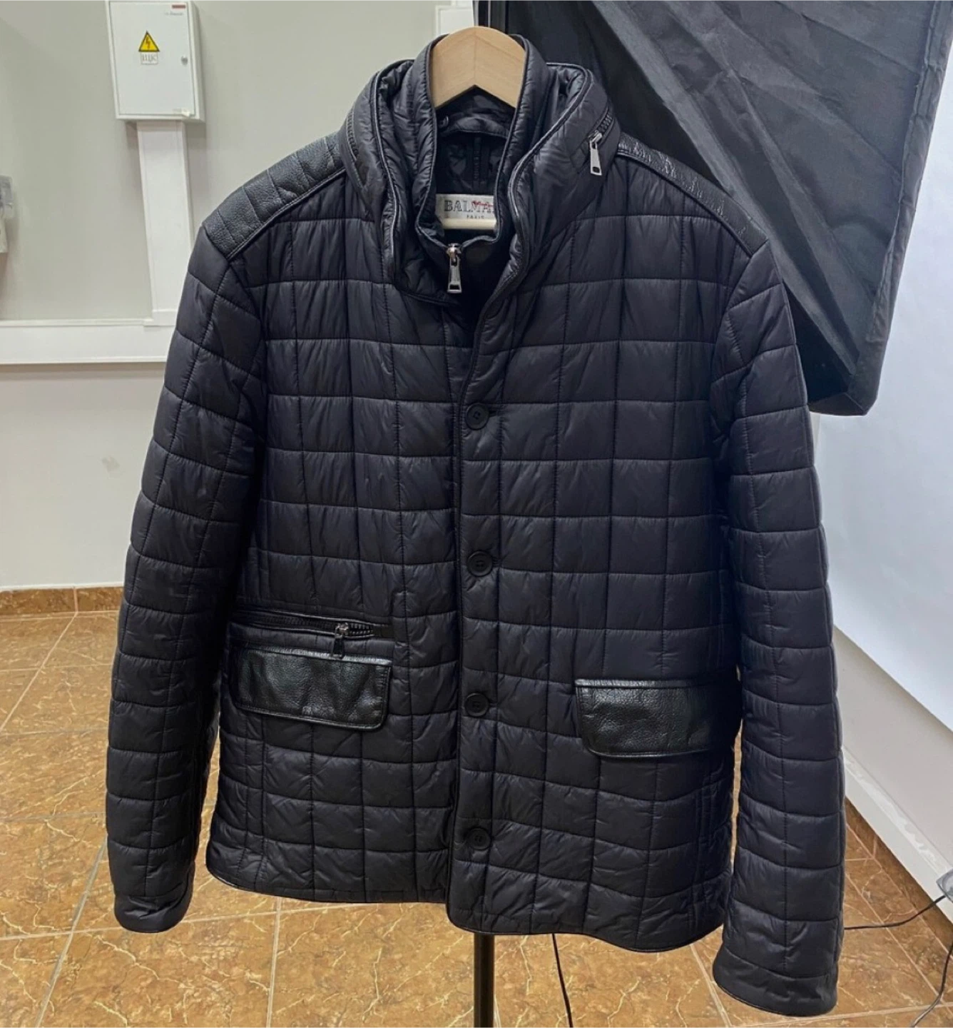 Vintage Balmain Black Quilted Jacket
