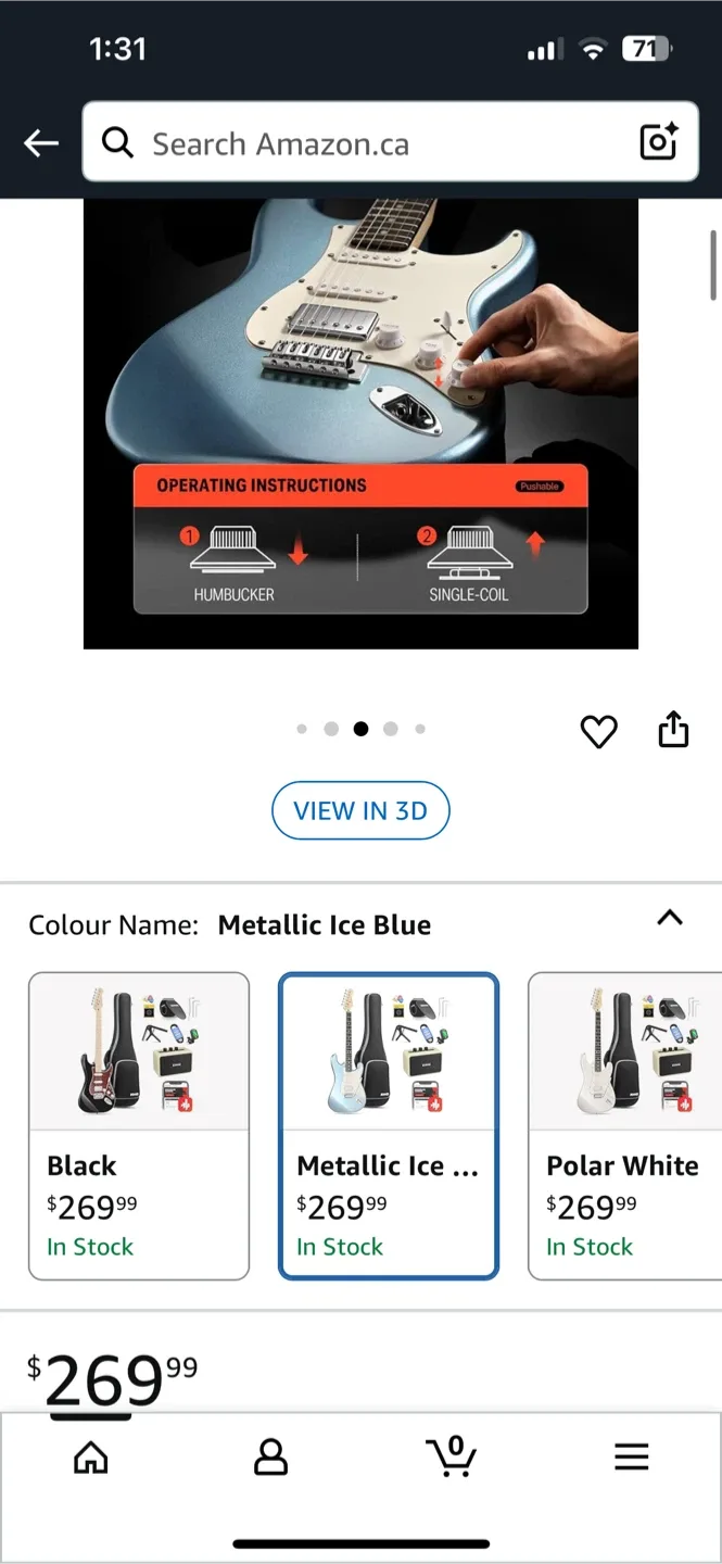 Donner DST-152R Electric Guitar - Metallic Ice Blue image indicator(2)