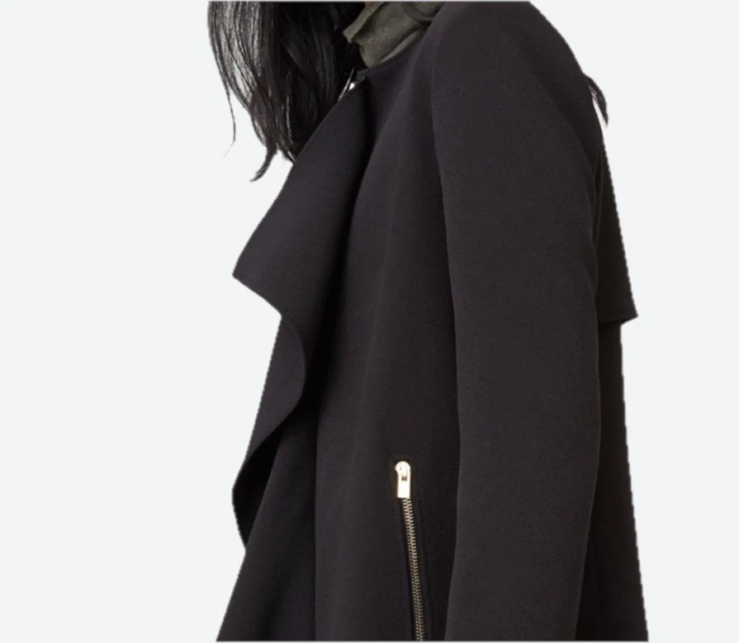 Club Monaco Roenna Collarless Black Trench image indicator(3)