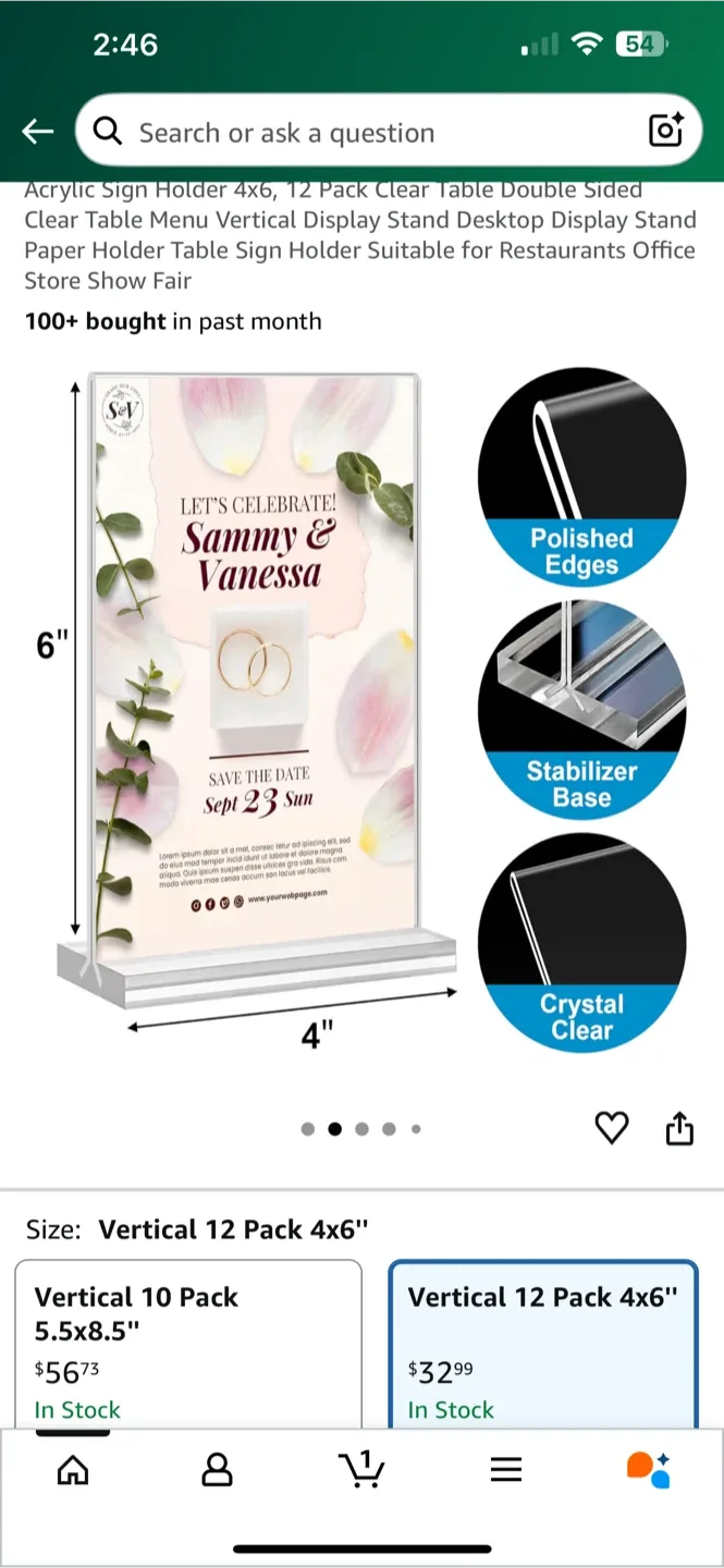 Acrylic Sign Holder 4x6, 12 Pack - New in Box! image indicator(2)