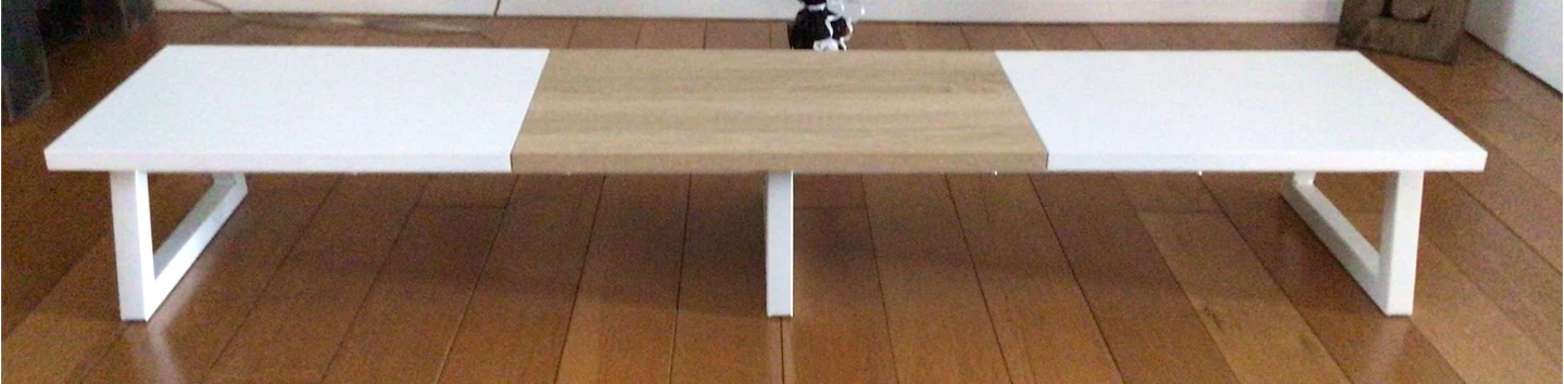 White & Wood Monitor Stand Riser