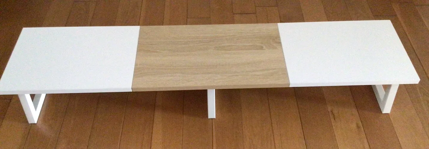 White & Wood Monitor Stand Riser image indicator(2)