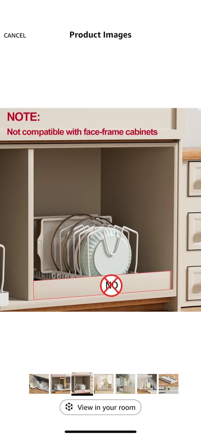 BNIB  2 pack Pull-out Pots and Pans Organizer - White image indicator(3)