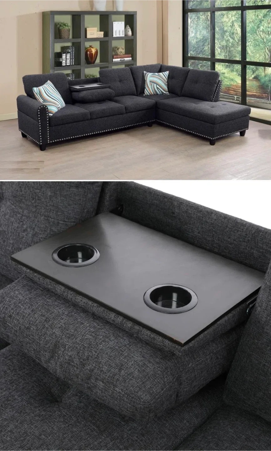 Grey Sectional Sofa with Left Arm Sofa & Right Arm Chaise image indicator(2)