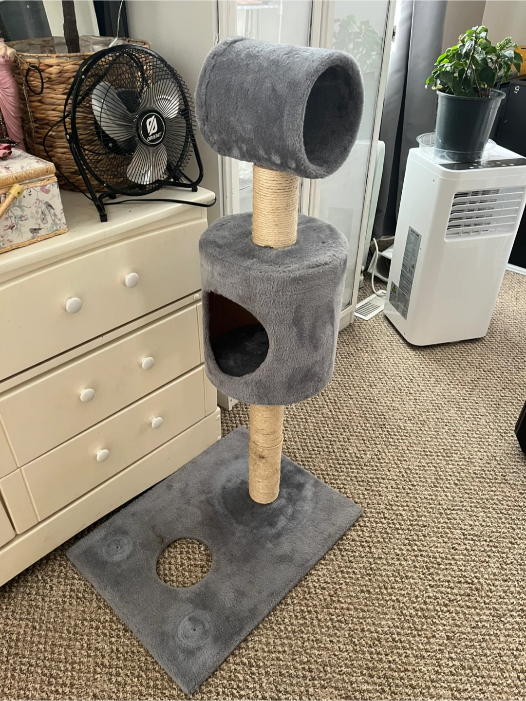 Grey Cat Tree with Scratching Post